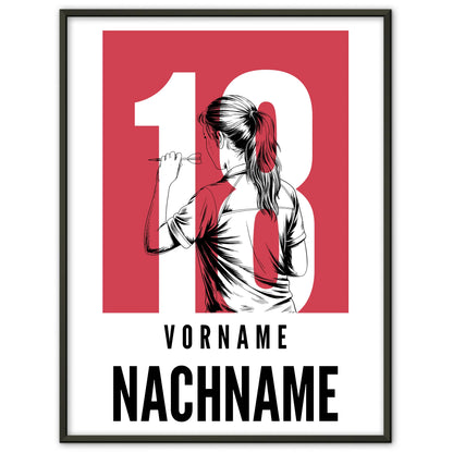 Personalisiertes Poster Dart Dartspielerin Geschenk für Tochter