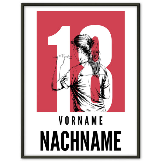 Personalisiertes Poster Dart Dartspielerin Geschenk für Tochter