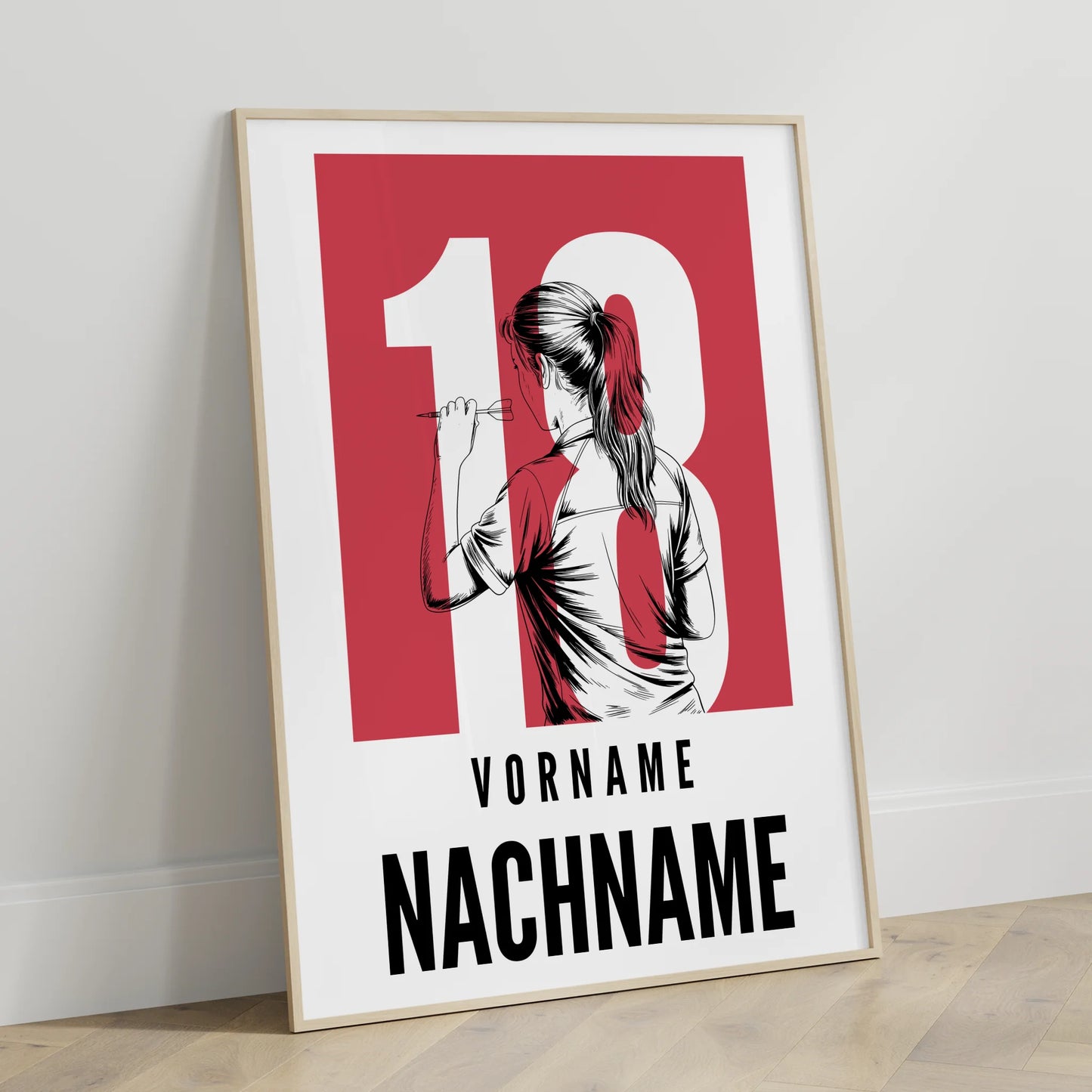 Personalisiertes Poster Dart Dartspielerin Geschenk für Tochter