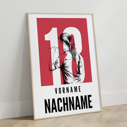 Personalisiertes Poster Dart Dartspielerin Geschenk für Tochter