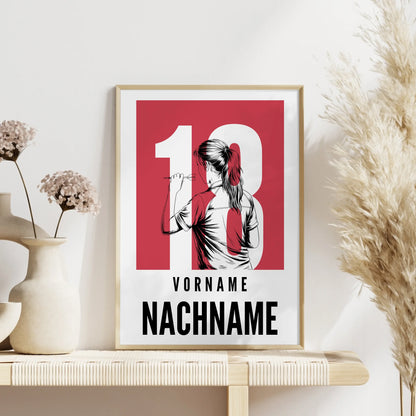 Personalisiertes Poster Dart Dartspielerin Geschenk für Tochter