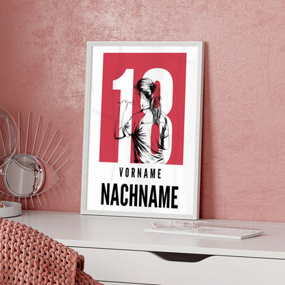 Personalisiertes Poster Dart Dartspielerin Geschenk für Tochter