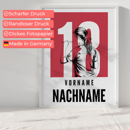 Personalisiertes Poster Dart Dartspielerin Geschenk für Tochter