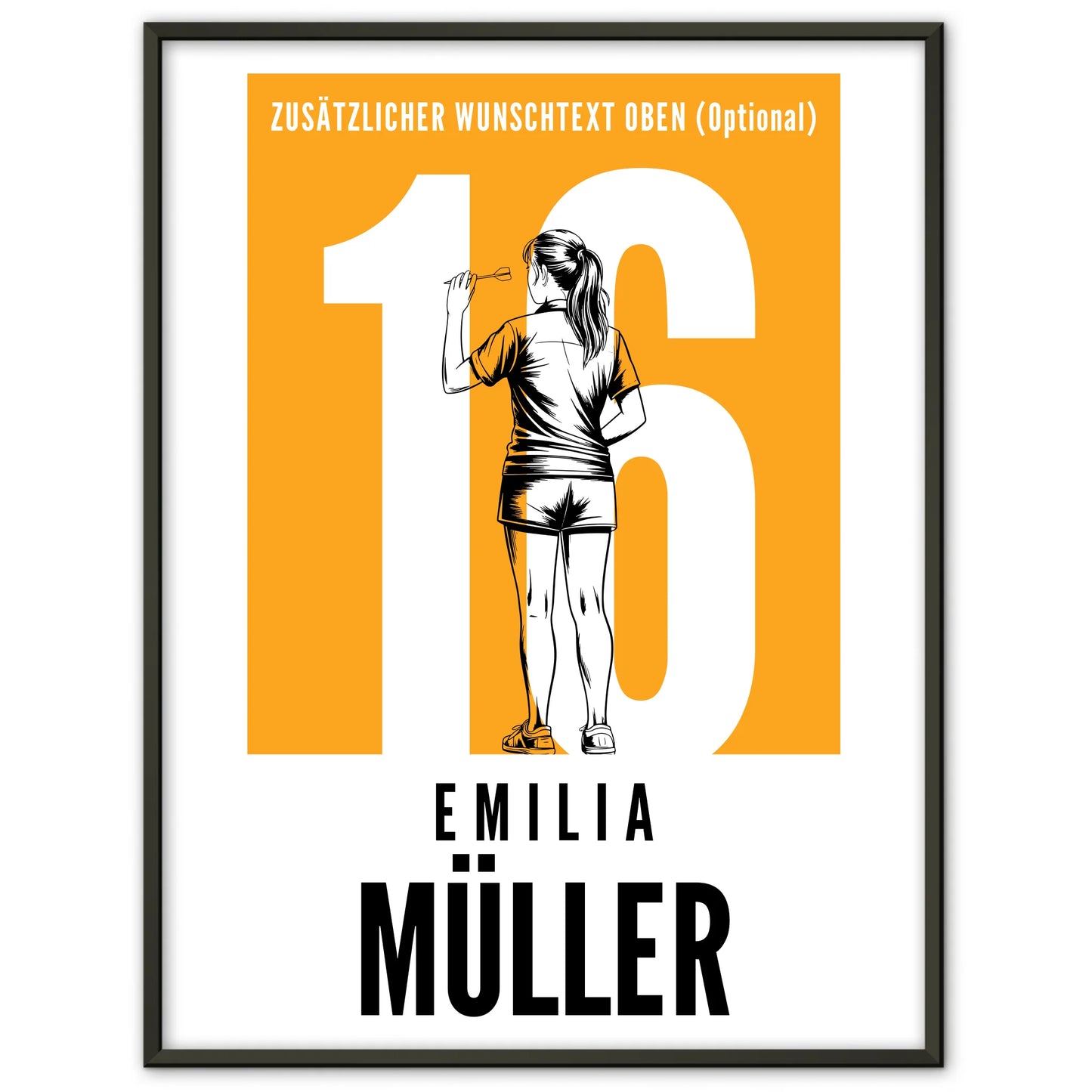 Poster Personalisiert Dart Dartspielerin Geschenk für Mädchen Turnier