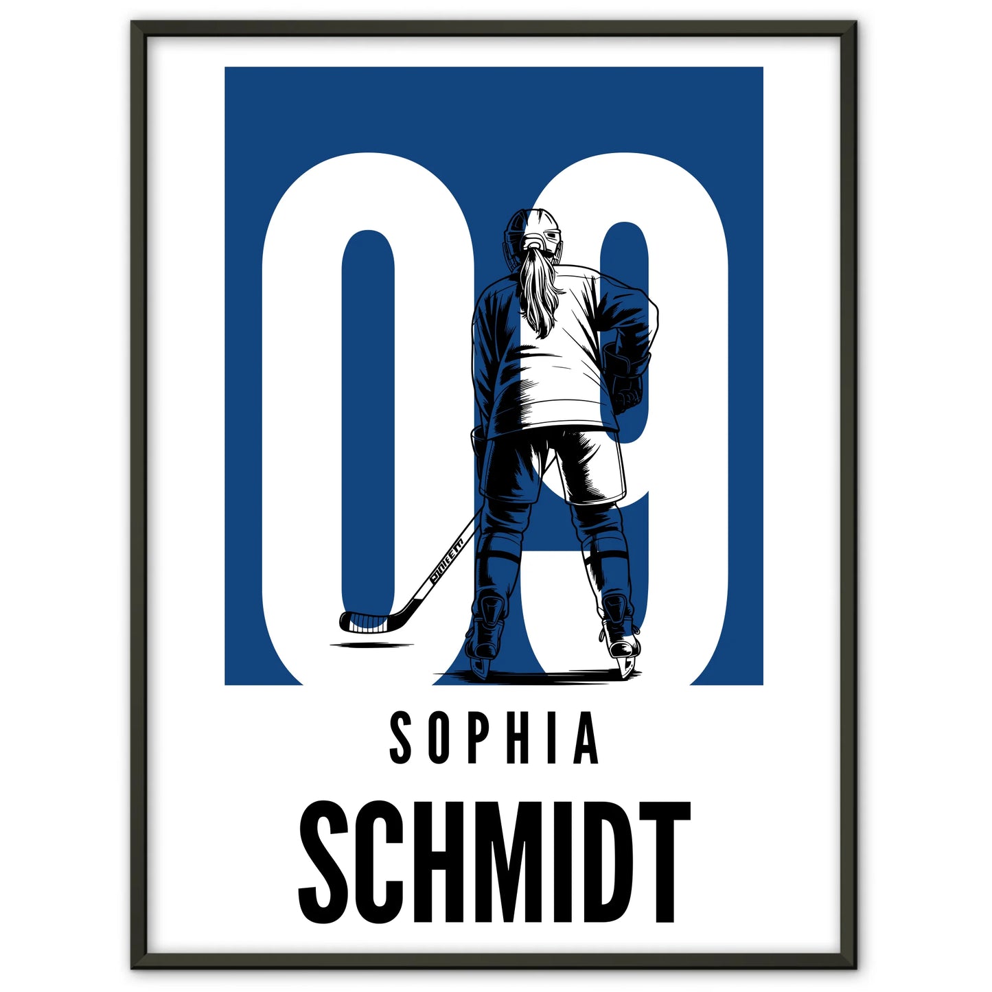 Sport Poster Eishockey Eishockeyspielerin Geschenk für Mädchen Turnier Urkunde