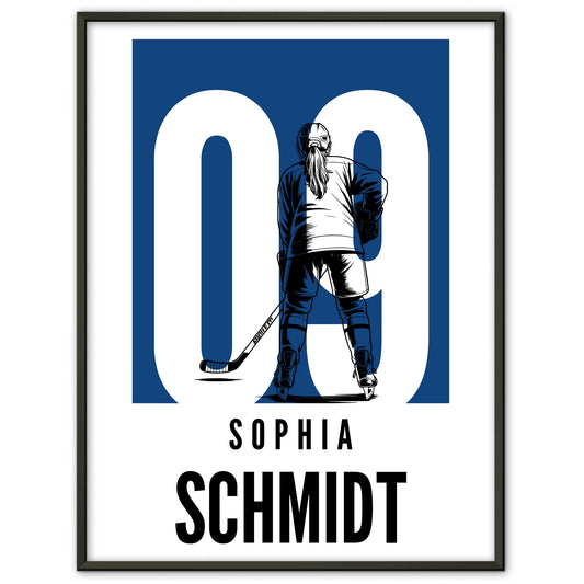 Sport Poster Eishockey Eishockeyspielerin Geschenk für Mädchen Turnier Urkunde