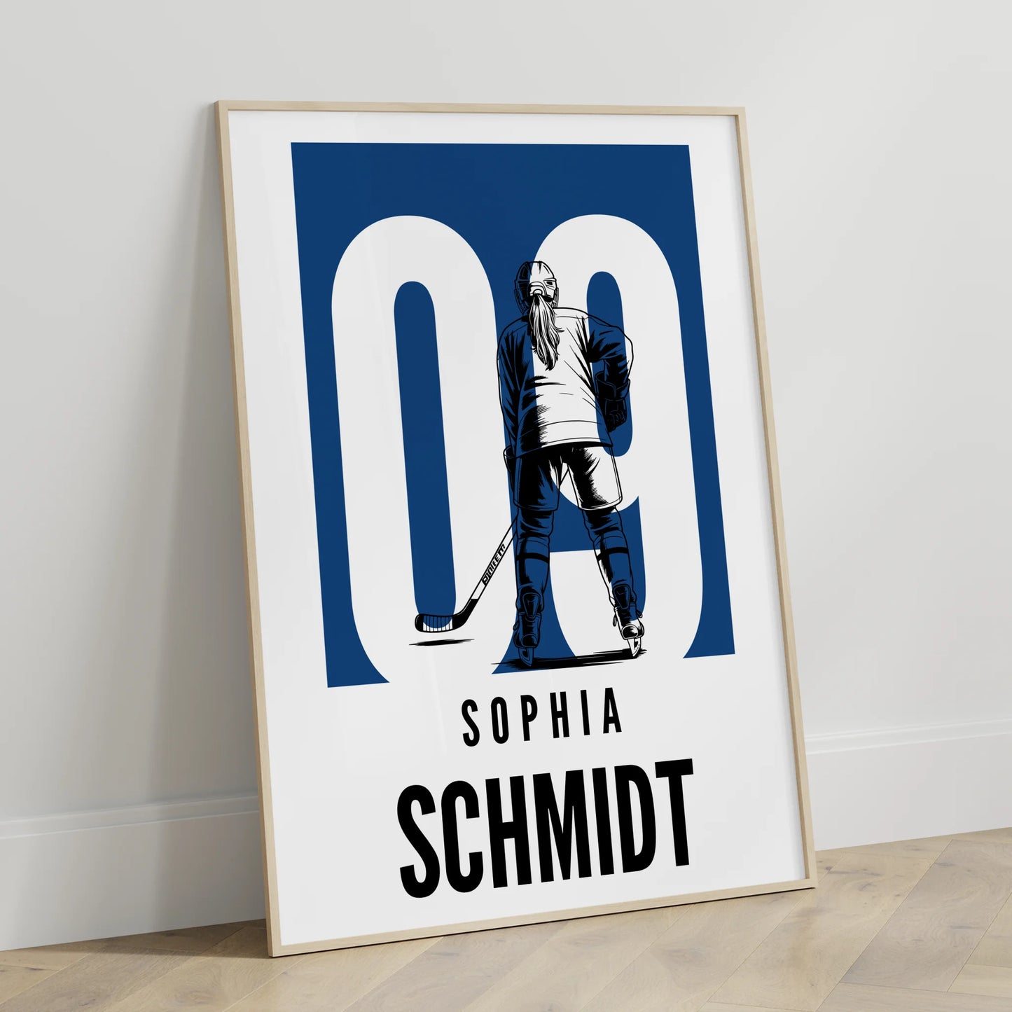 Sport Poster Eishockey Eishockeyspielerin Geschenk für Mädchen Turnier Urkunde