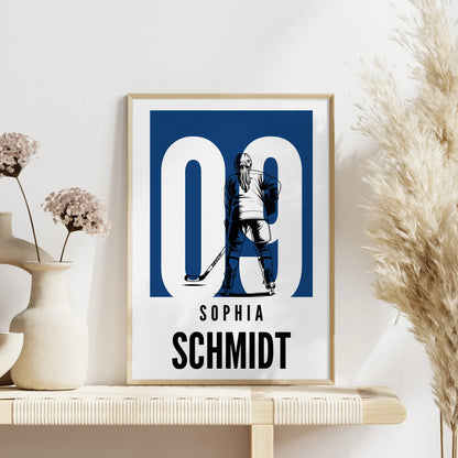 Sport Poster Eishockey Eishockeyspielerin Geschenk für Mädchen Turnier Urkunde