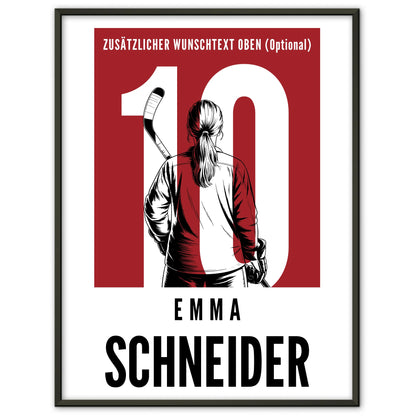 Poster Eishockey Eishockeyspielerin Geschenk für Tocher Mama Tante Freundin