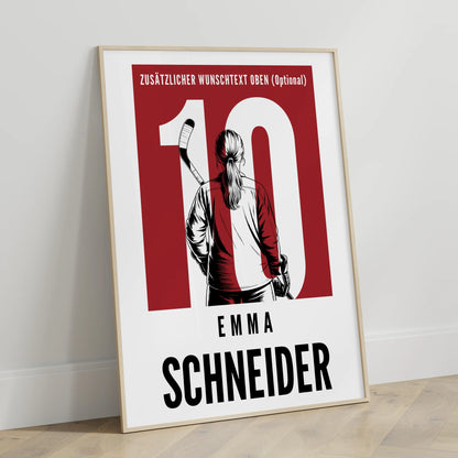 Poster Eishockey Eishockeyspielerin Geschenk für Tocher Mama Tante Freundin