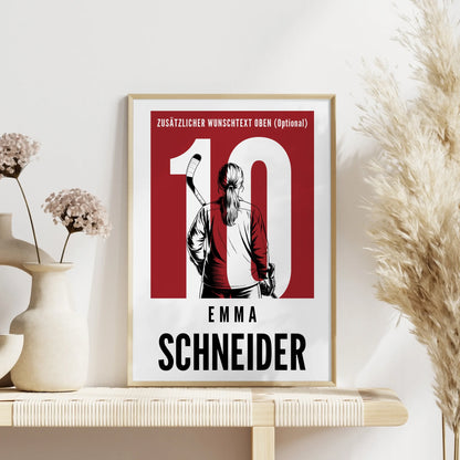 Poster Eishockey Eishockeyspielerin Geschenk für Tocher Mama Tante Freundin