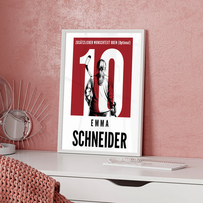 Poster Eishockey Eishockeyspielerin Geschenk für Tocher Mama Tante Freundin