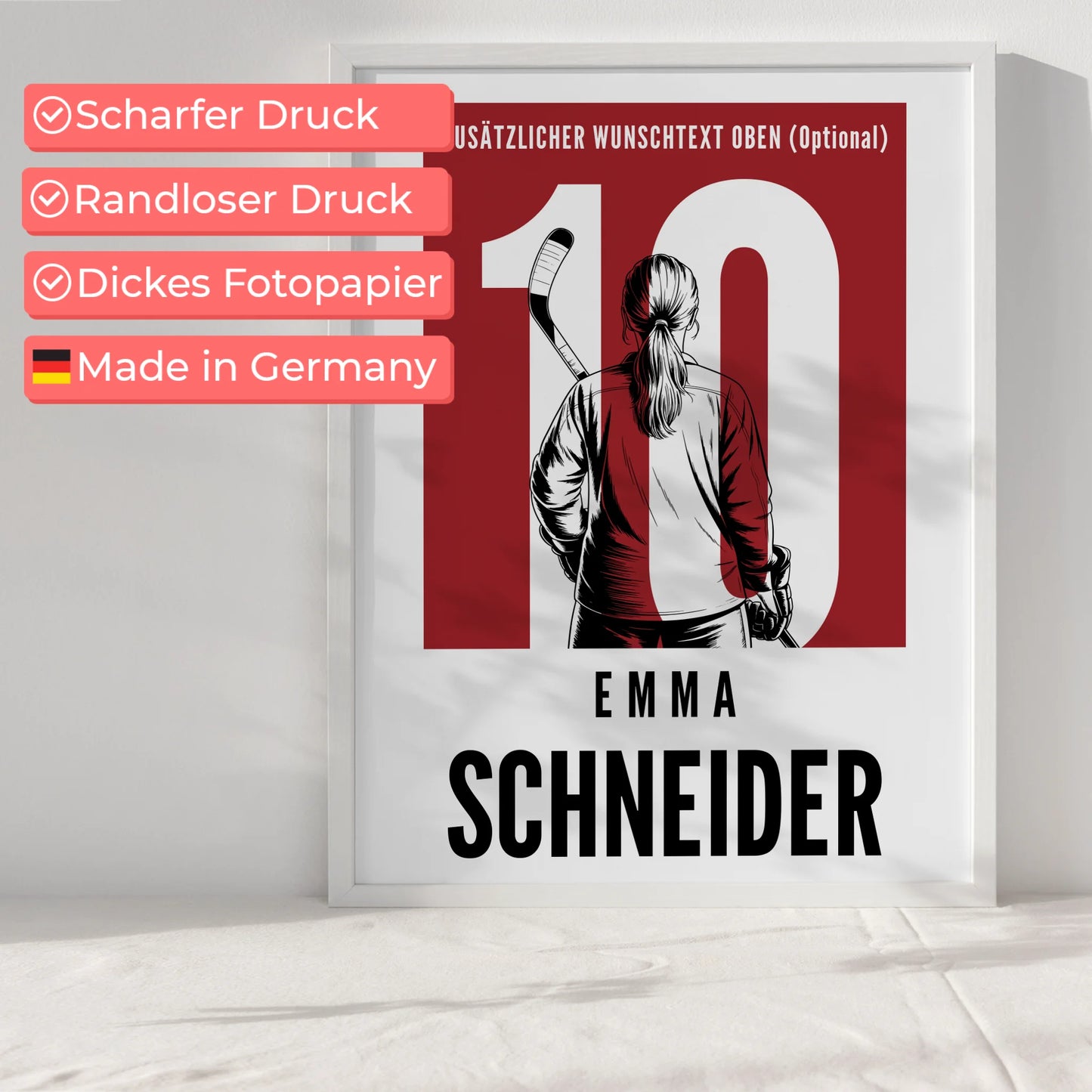 Poster Eishockey Eishockeyspielerin Geschenk für Tocher Mama Tante Freundin