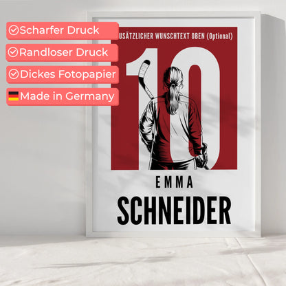 Poster Eishockey Eishockeyspielerin Geschenk für Tocher Mama Tante Freundin