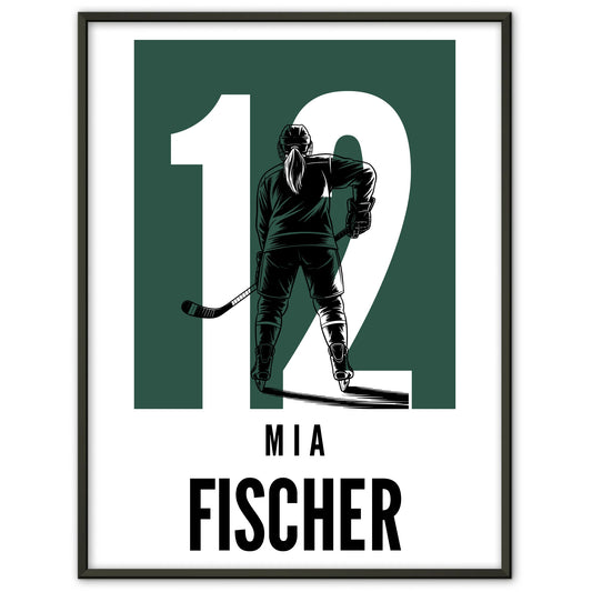 Personalisiertes Poster Eishockey Eishockeyspielerin Geschenk für Tocher Freundin