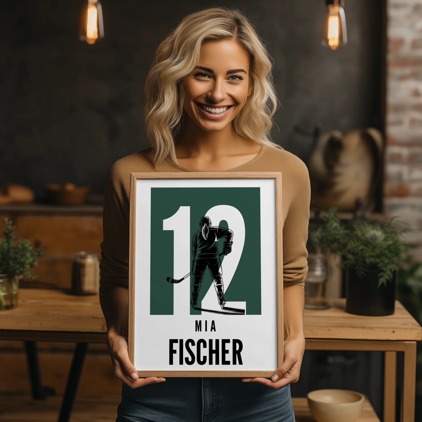 Personalisiertes Poster Eishockey Eishockeyspielerin Geschenk für Tocher Freundin