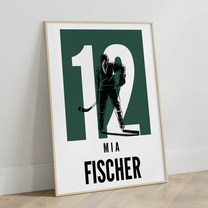 Personalisiertes Poster Eishockey Eishockeyspielerin Geschenk für Tocher Freundin