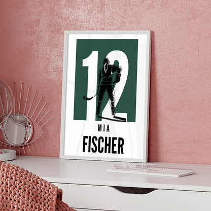 Personalisiertes Poster Eishockey Eishockeyspielerin Geschenk für Tocher Freundin