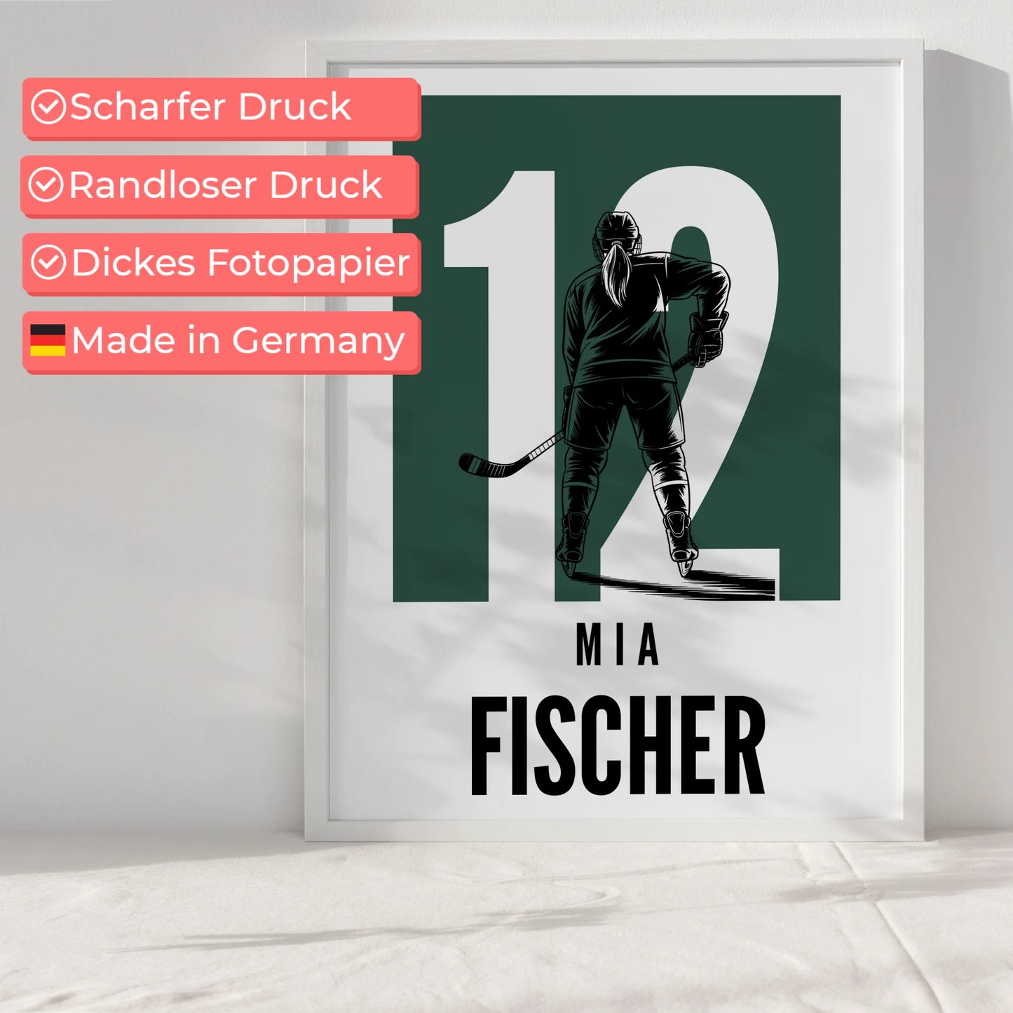 Personalisiertes Poster Eishockey Eishockeyspielerin Geschenk für Tocher Freundin