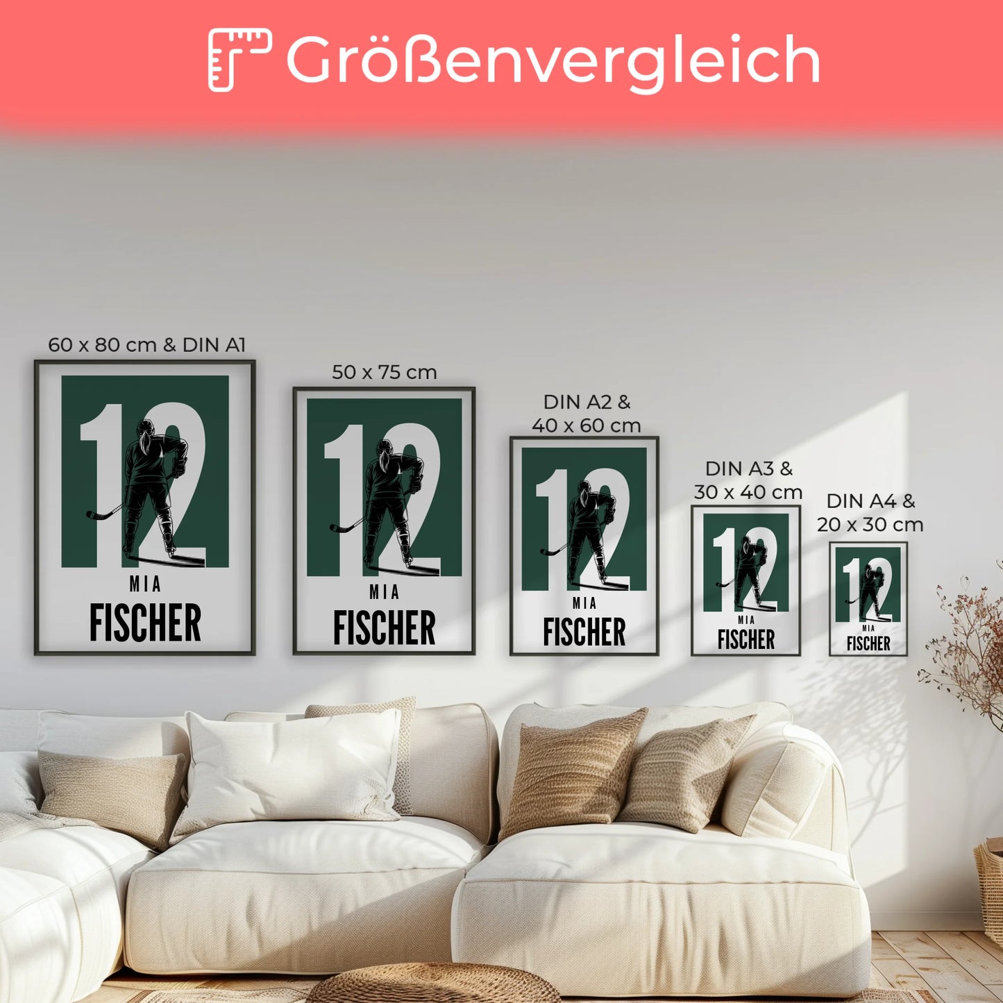Personalisiertes Poster Eishockey Eishockeyspielerin Geschenk für Tocher Freundin