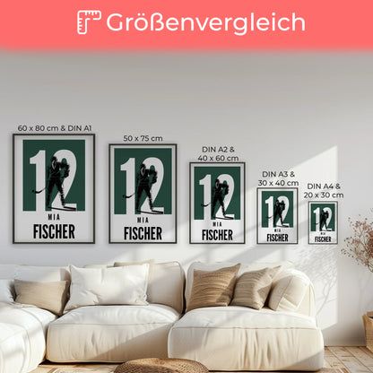 Personalisiertes Poster Eishockey Eishockeyspielerin Geschenk für Tocher Freundin
