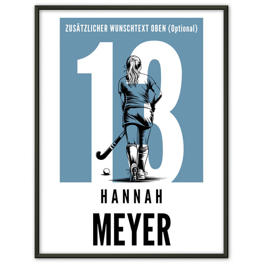 Poster Personalisiert Feldhockey Feldhockeyspielerin Geschenk für Tochter