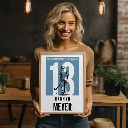 Poster Personalisiert Feldhockey Feldhockeyspielerin Geschenk für Tochter