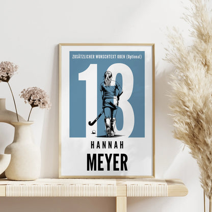 Poster Personalisiert Feldhockey Feldhockeyspielerin Geschenk für Tochter