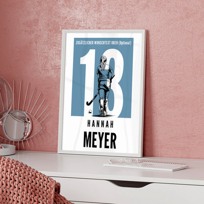 Poster Personalisiert Feldhockey Feldhockeyspielerin Geschenk für Tochter