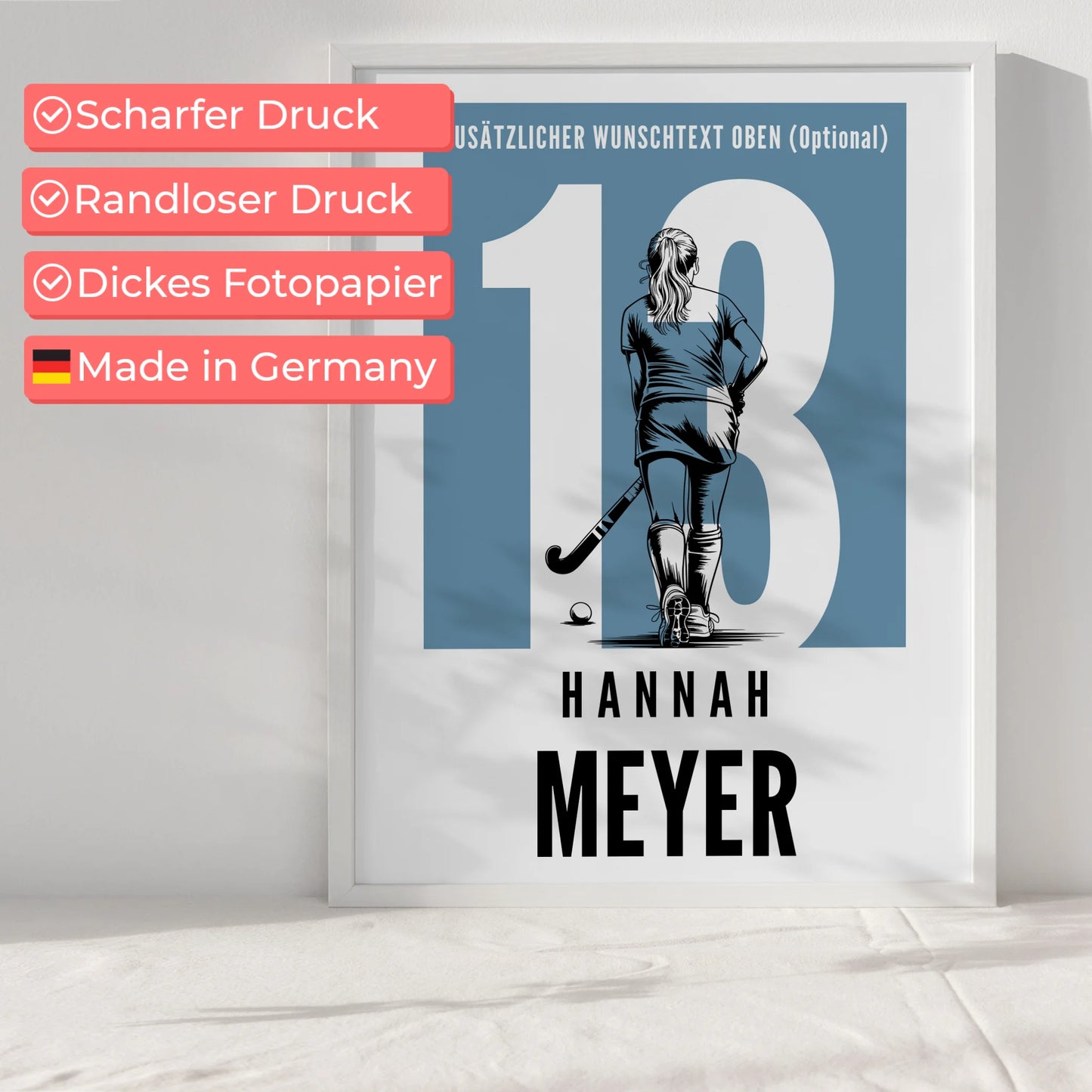 Poster Personalisiert Feldhockey Feldhockeyspielerin Geschenk für Tochter