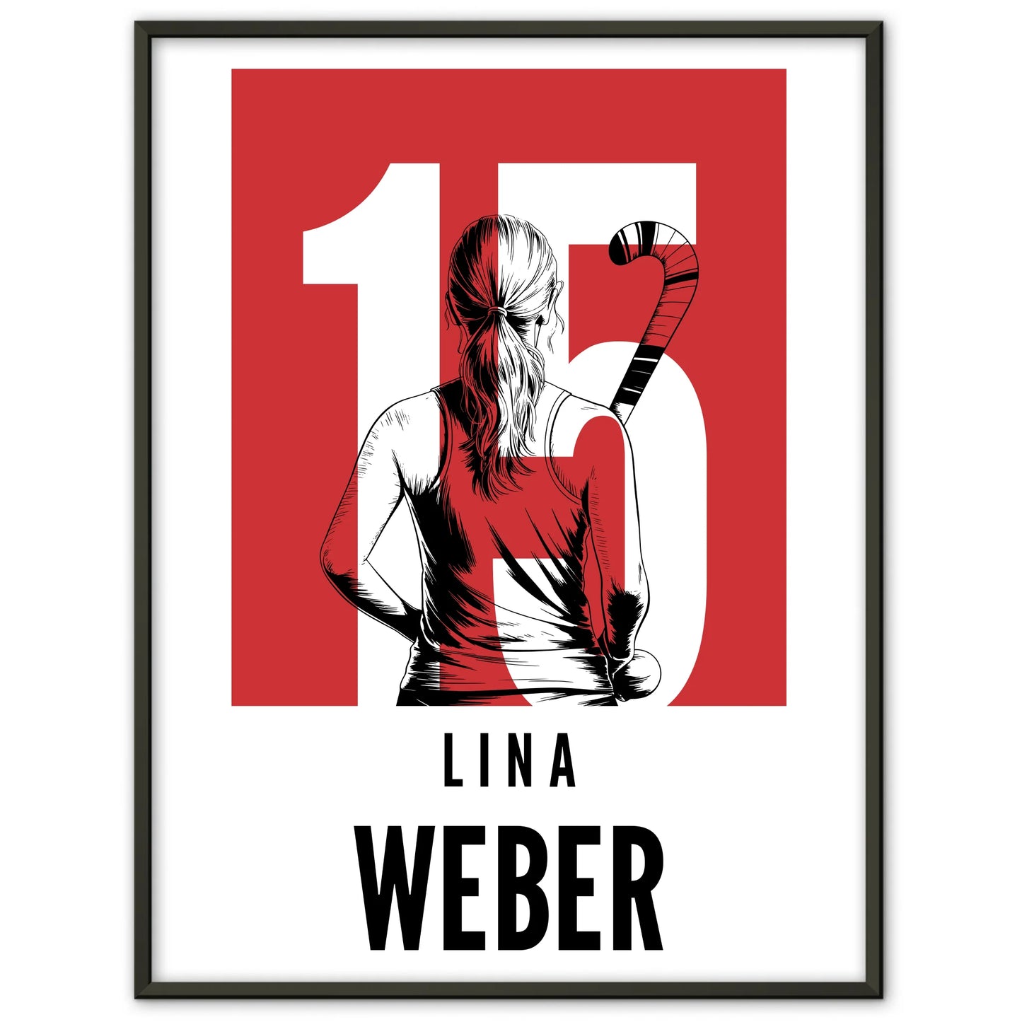 Sport Poster Feldhockey Feldhockeyspielerin Geschenk für Mädchen Turnier