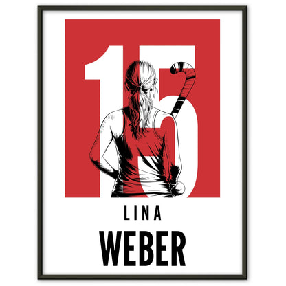 Sport Poster Feldhockey Feldhockeyspielerin Geschenk für Mädchen Turnier