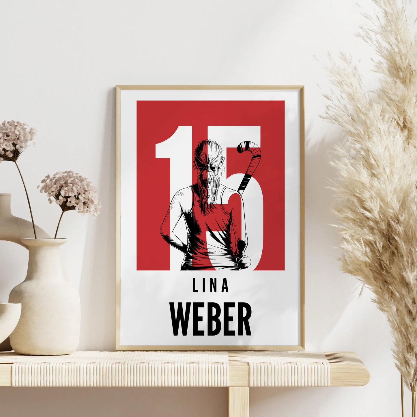 Sport Poster Feldhockey Feldhockeyspielerin Geschenk für Mädchen Turnier