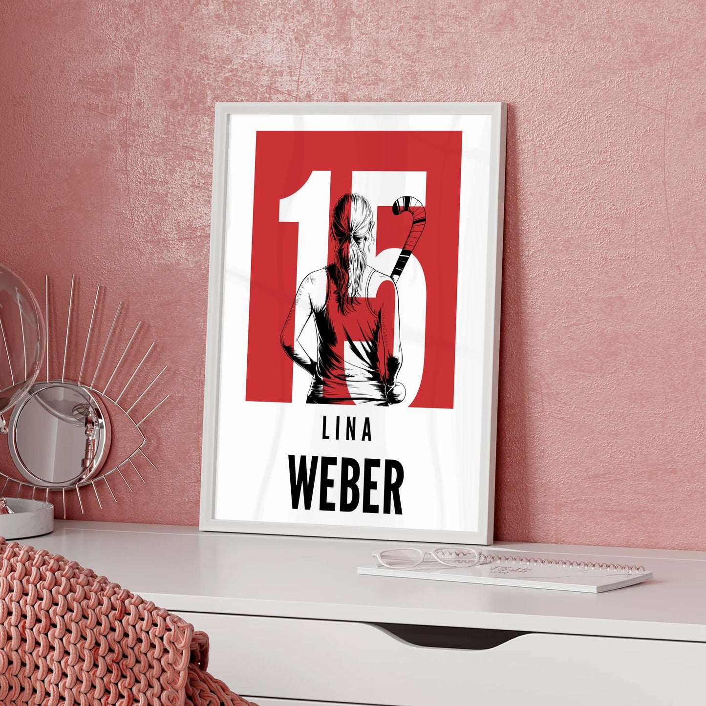 Sport Poster Feldhockey Feldhockeyspielerin Geschenk für Mädchen Turnier