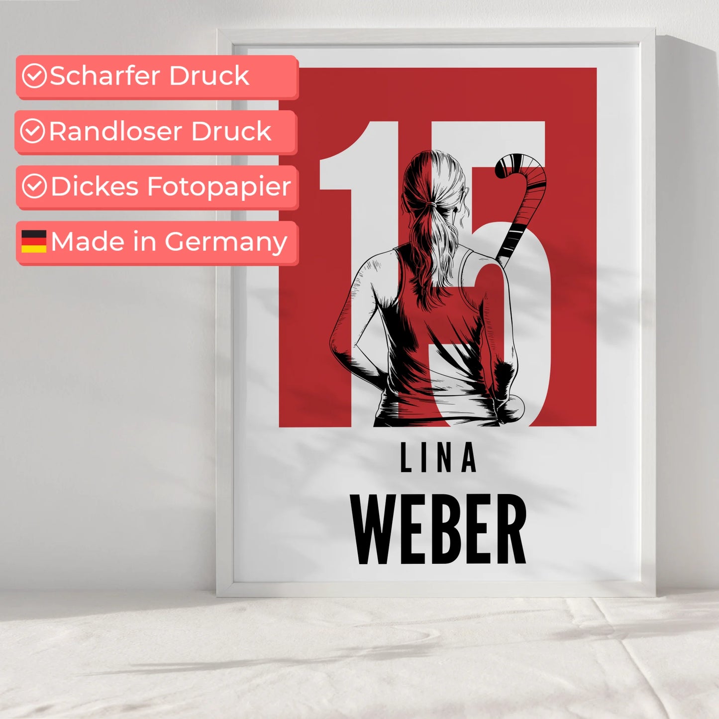 Sport Poster Feldhockey Feldhockeyspielerin Geschenk für Mädchen Turnier