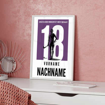 Poster Feldhockey Feldhockeyspielerin Geschenk für Mädchen Turnier Urkunde