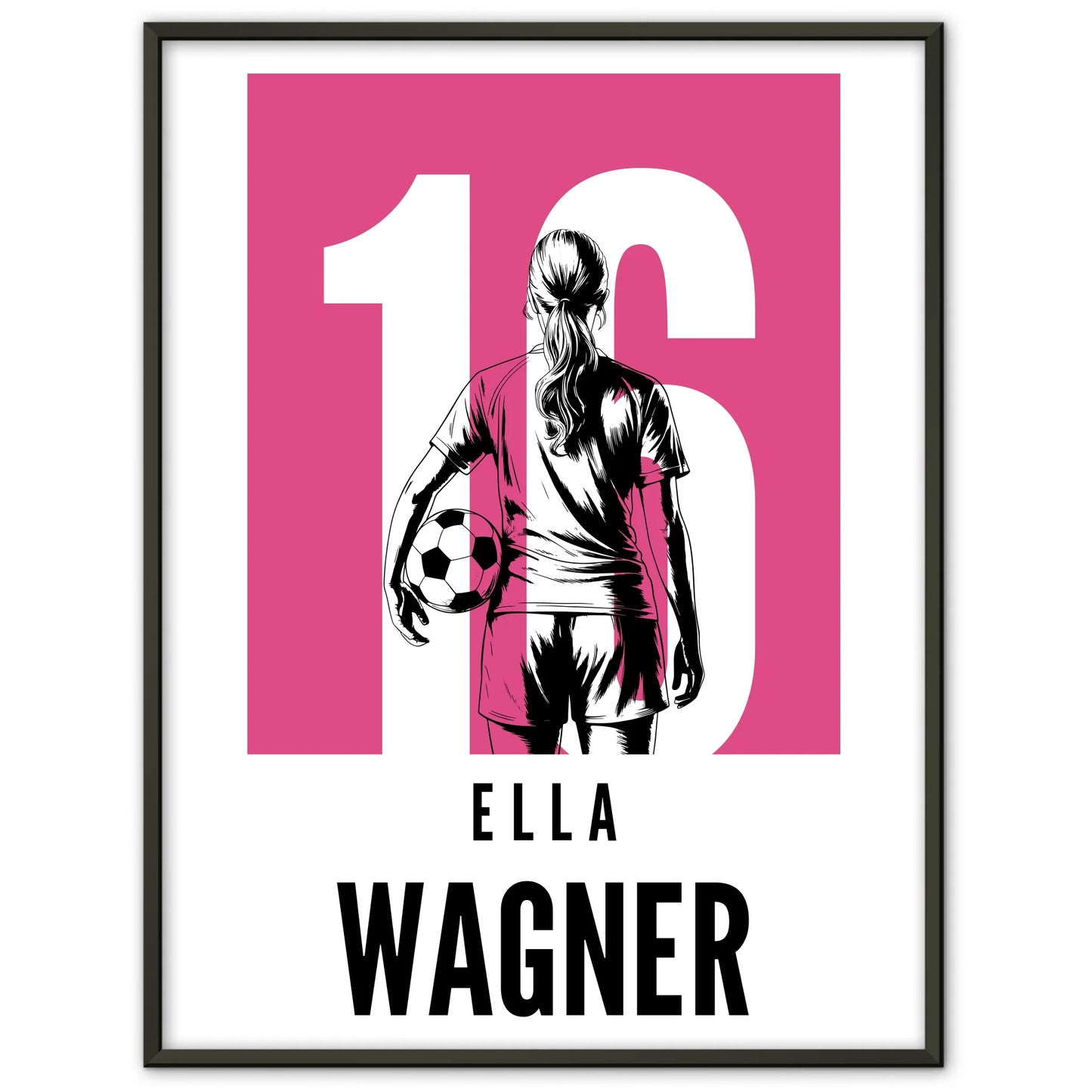 Personalisiertes Poster Fußball Fußballerin Geschenk für Tocher Mama Tante Freundin