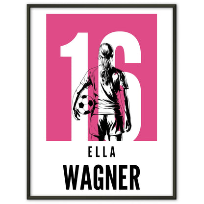 Personalisiertes Poster Fußball Fußballerin Geschenk für Tocher Mama Tante Freundin