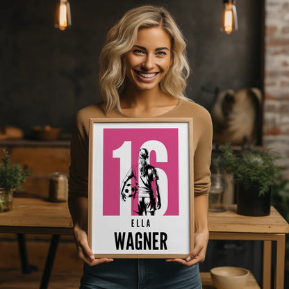 Personalisiertes Poster Fußball Fußballerin Geschenk für Tocher Mama Tante Freundin
