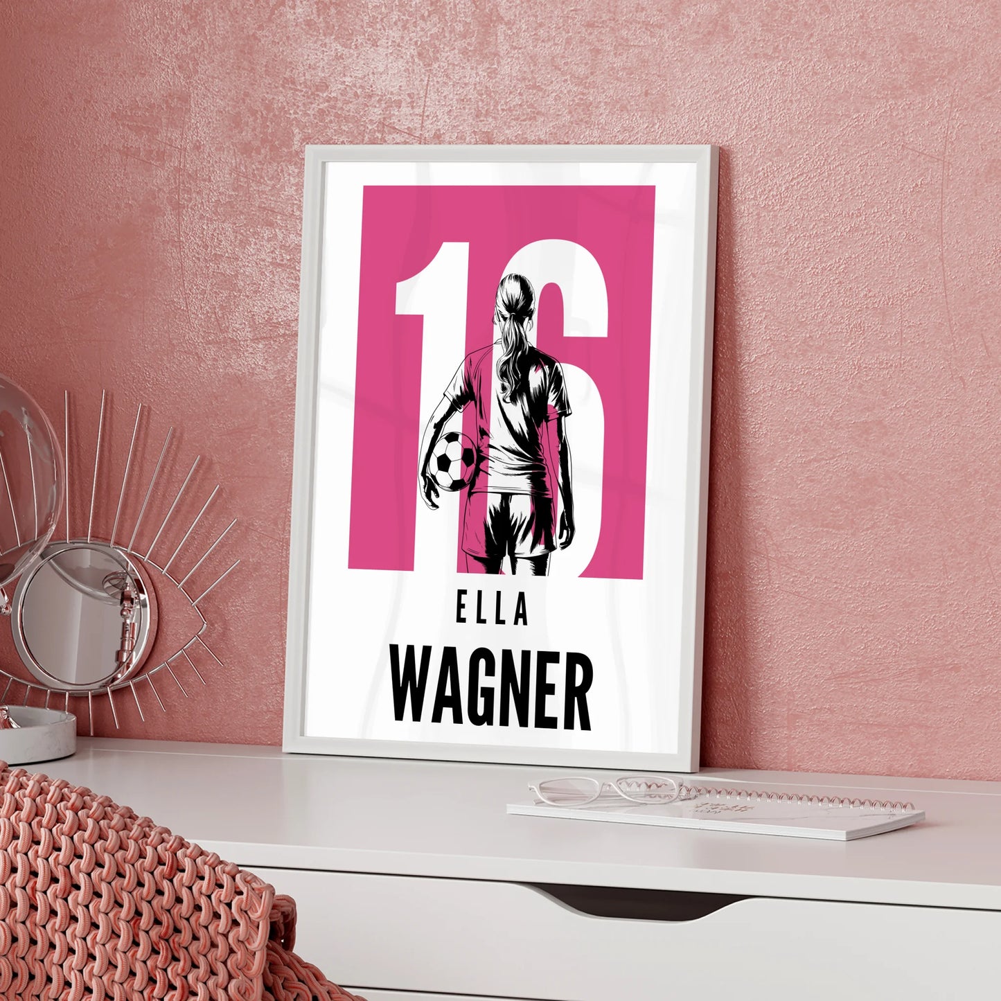 Personalisiertes Poster Fußball Fußballerin Geschenk für Tocher Mama Tante Freundin