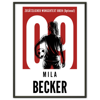 Poster Personalisiert Fußball Fußballerin Geschenk für Tocher Freundin