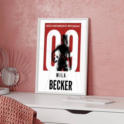 Poster Personalisiert Fußball Fußballerin Geschenk für Tocher Freundin
