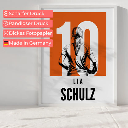 Sport Poster Handball Handballerin Geschenk für Tochter