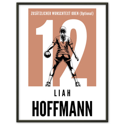 Poster Handball Handballerin Geschenk für Mädchen Turnier