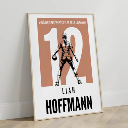 Poster Handball Handballerin Geschenk für Mädchen Turnier