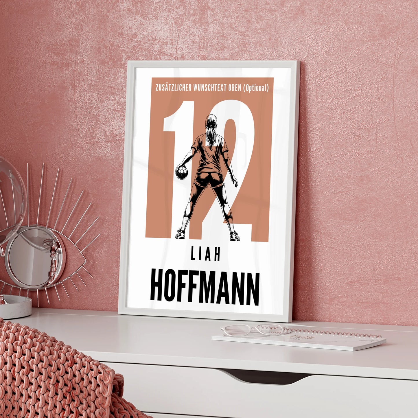 Poster Handball Handballerin Geschenk für Mädchen Turnier