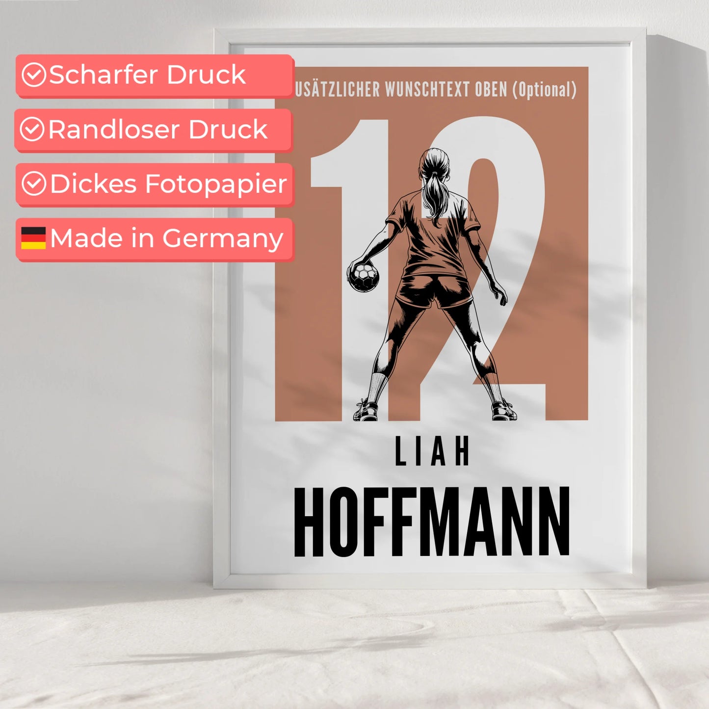 Poster Handball Handballerin Geschenk für Mädchen Turnier