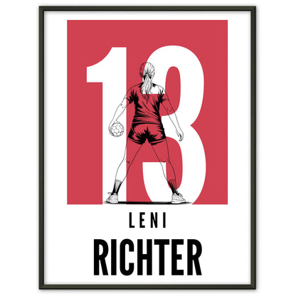 Personalisiertes Poster Handball Handballerin Geschenk für Mädchen Turnier Urkunde