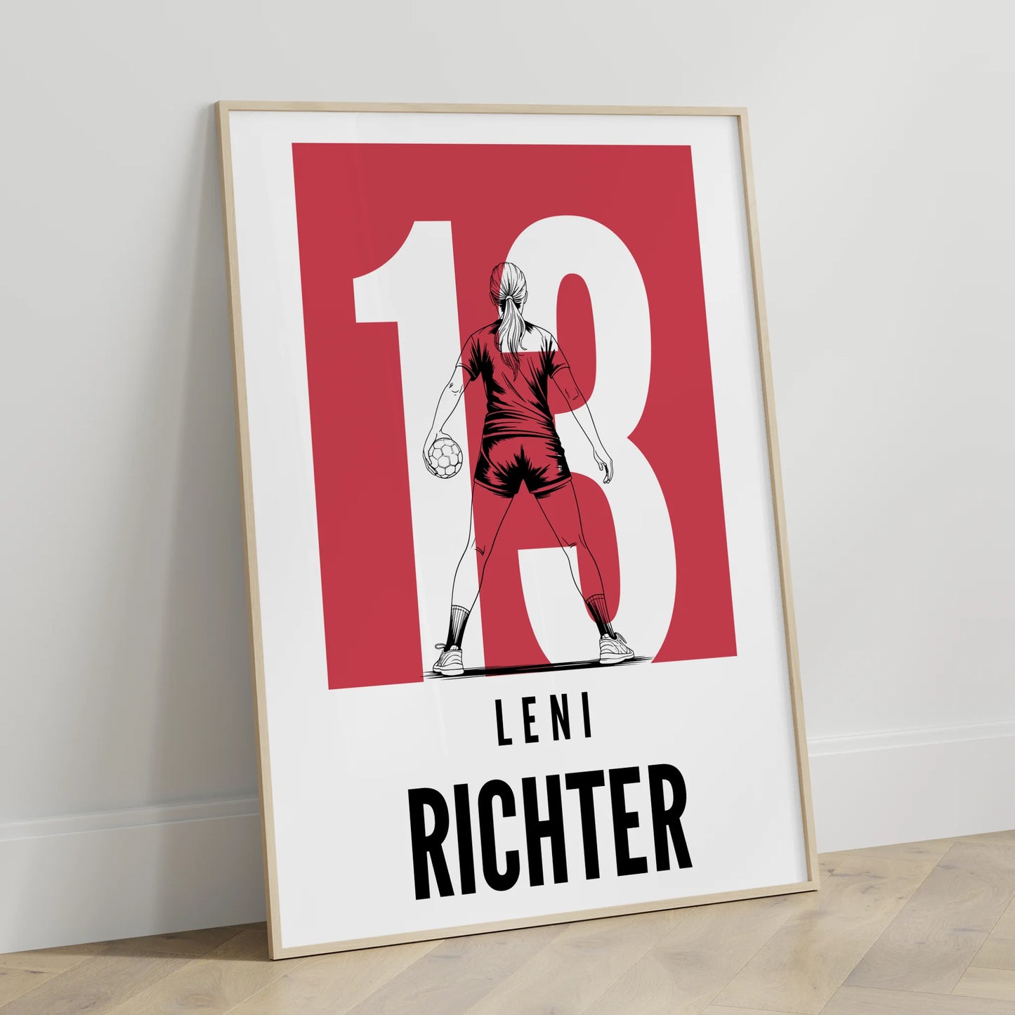 Personalisiertes Poster Handball Handballerin Geschenk für Mädchen Turnier Urkunde