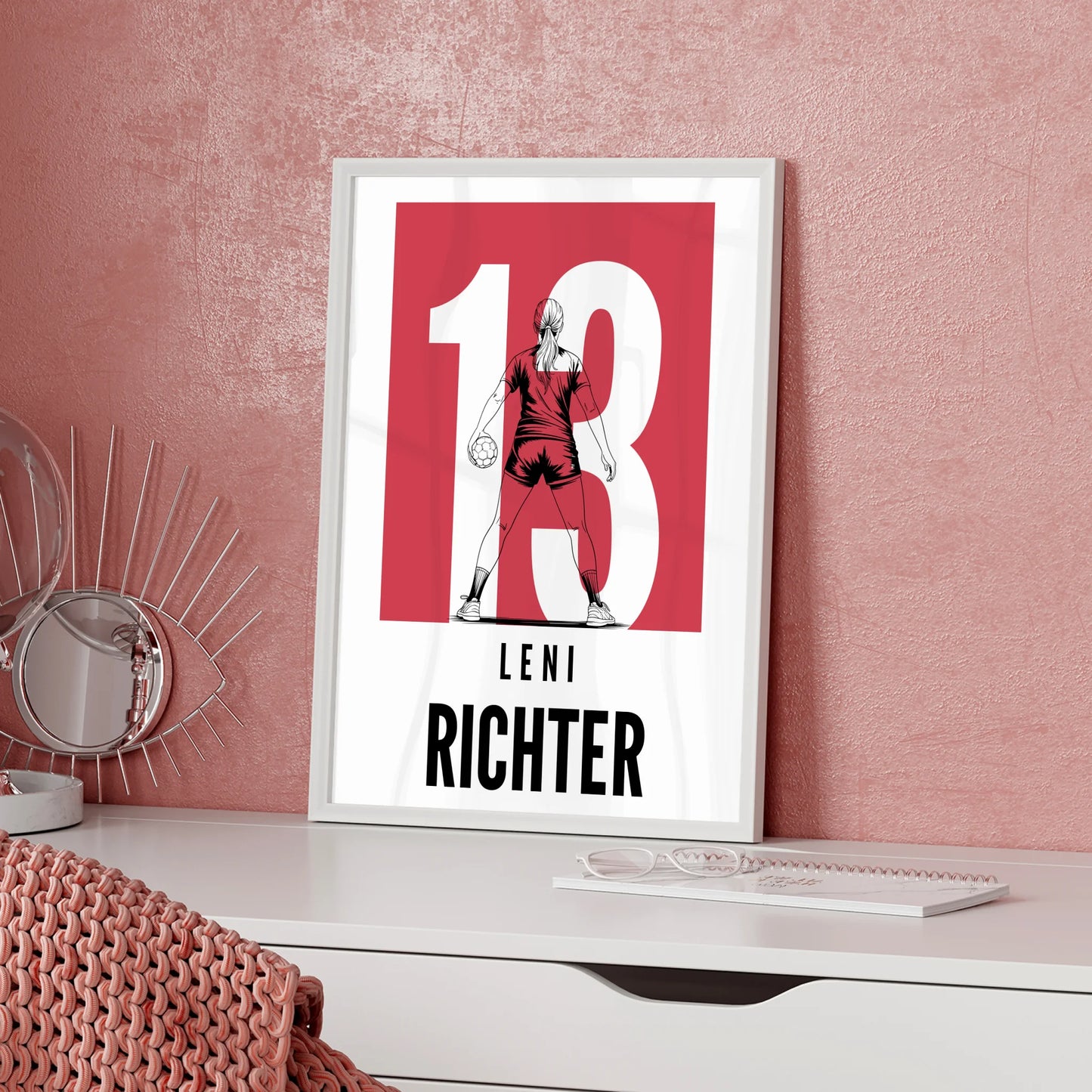 Personalisiertes Poster Handball Handballerin Geschenk für Mädchen Turnier Urkunde